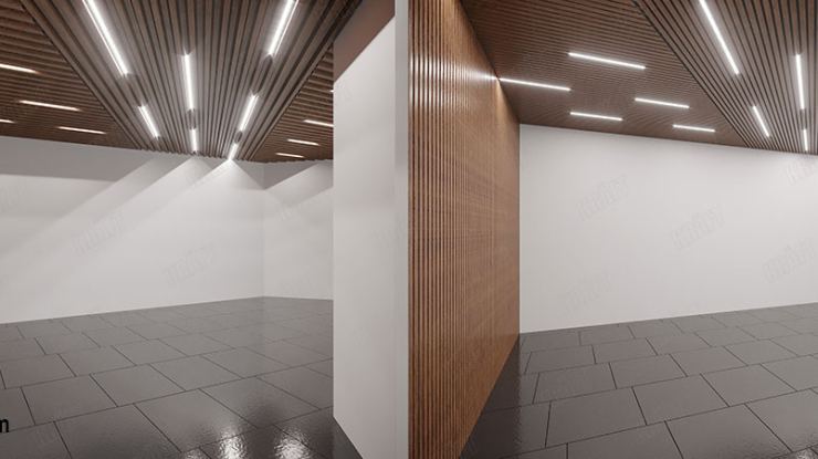 Two options for the design of a rail under the tree-like ceiling - which one to choose?