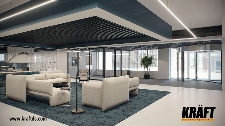 Zoning the room using various types of suspended ceilings (+ 8 photos)