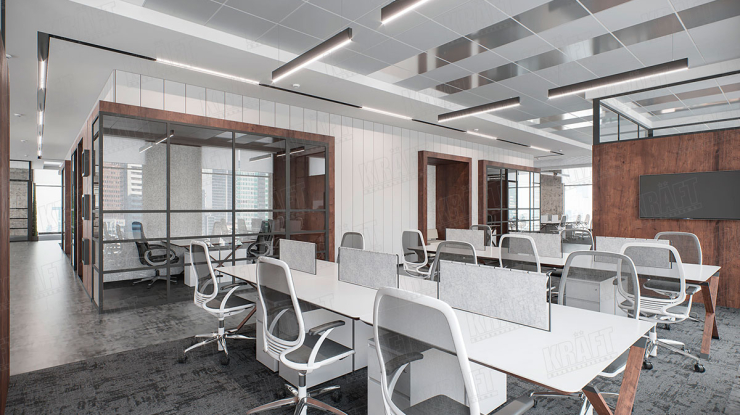 Features of ceilings with metal plates and open sell seilings "shutters" (+9 photo)