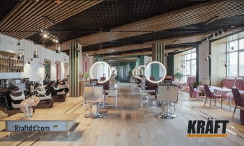 Everything should be perfect in a beauty salon - even a suspended ceiling (+8 photos)