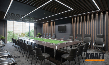 Phyto-office with a cube-shaped rail on the ceiling and walls (+6 photos)