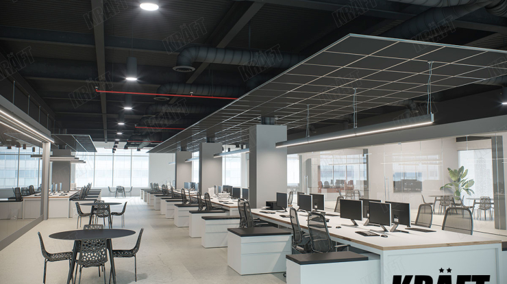 Açık plan bir ofiste akustiğin iyileştirilmesi (+4 fotoğraf)